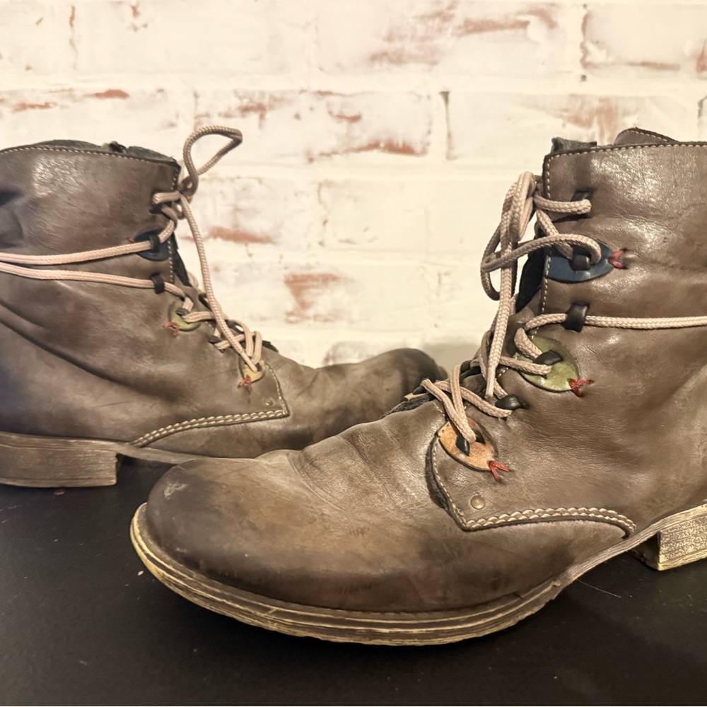 Rieker Gray/brown lace up boots - Picture 5 of 6
